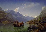 Hans Gude Brudfarden i Hardanger oil painting artist